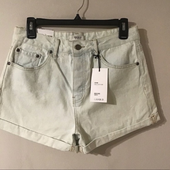 Forever 21 Pants - Light wash High Waisted Jean Shorts